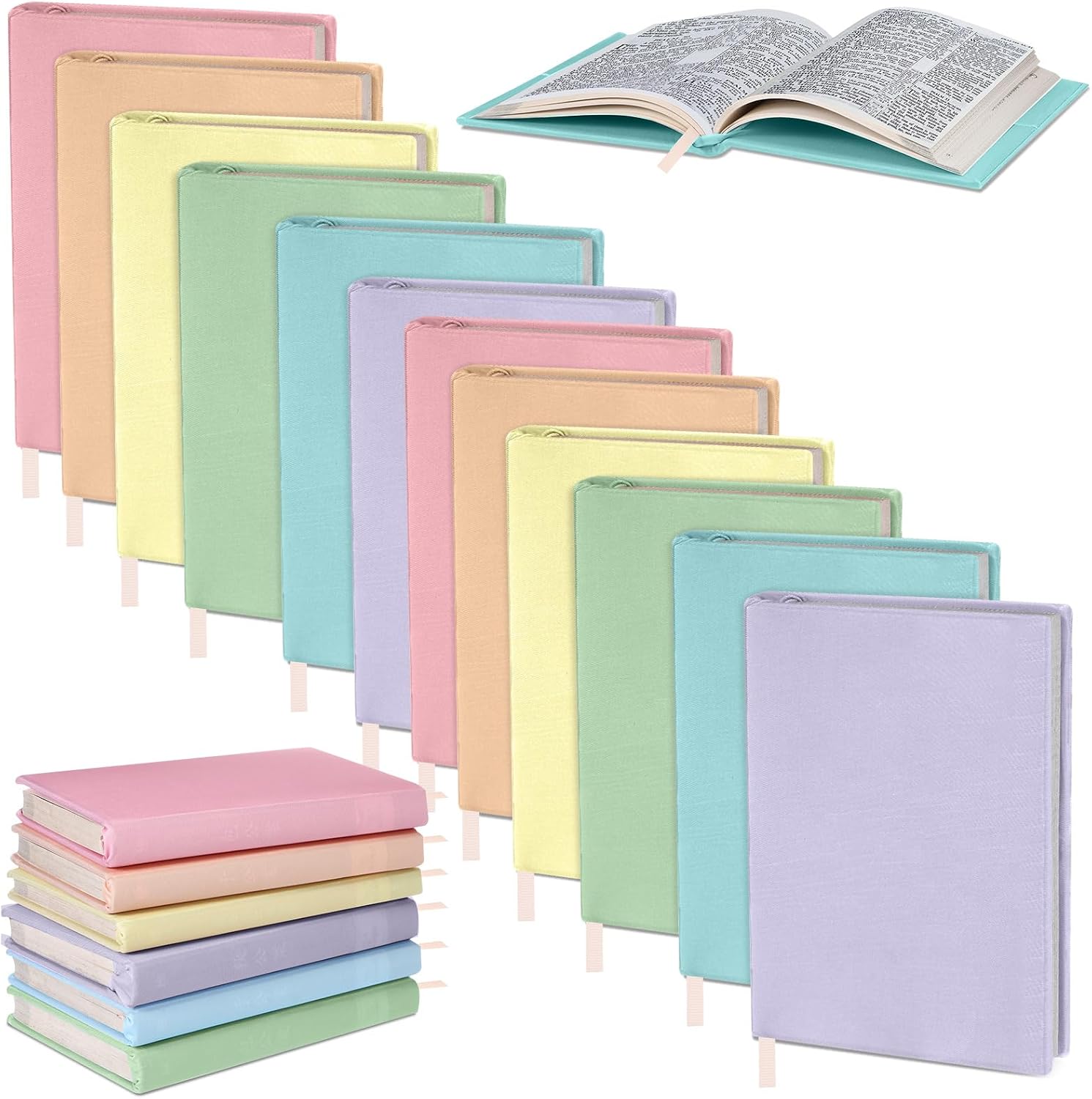 Gilprop 12 Pack Stretchable Book Covers, 9.06 x 14.57 Inch Washable Reusable Fabric Book Sleeve Covers Suitable for 9-11 Inch Hardcover Textbooks Notebook Protection (Fresh Colors)