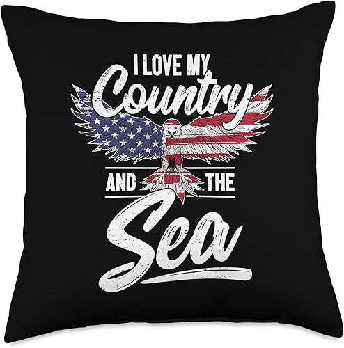 Windsurf Gifts & Accessories US American Eagle Patriotic Windsurfer Throw Pillow, 18x18, Multicolor