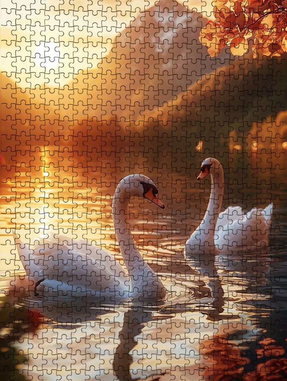 Puzzle 2000 elementów, biały łabędź jezioro puzzle dla dorosłych 2000, klasyczne puzzle, gra edukacyjna puzzle, niemożliwe wyzwanie, gra zręcznościowa dla całej rodziny, dekoracja ścian BXHZW4-369
