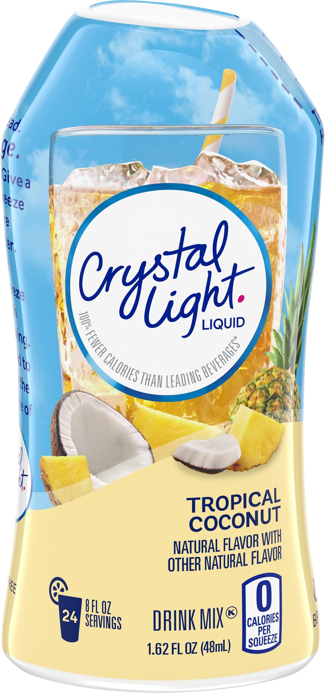 Crystal Light Liquid Energy Drink, Tropical Coconut, 1.62 fl oz (Pack of 10)