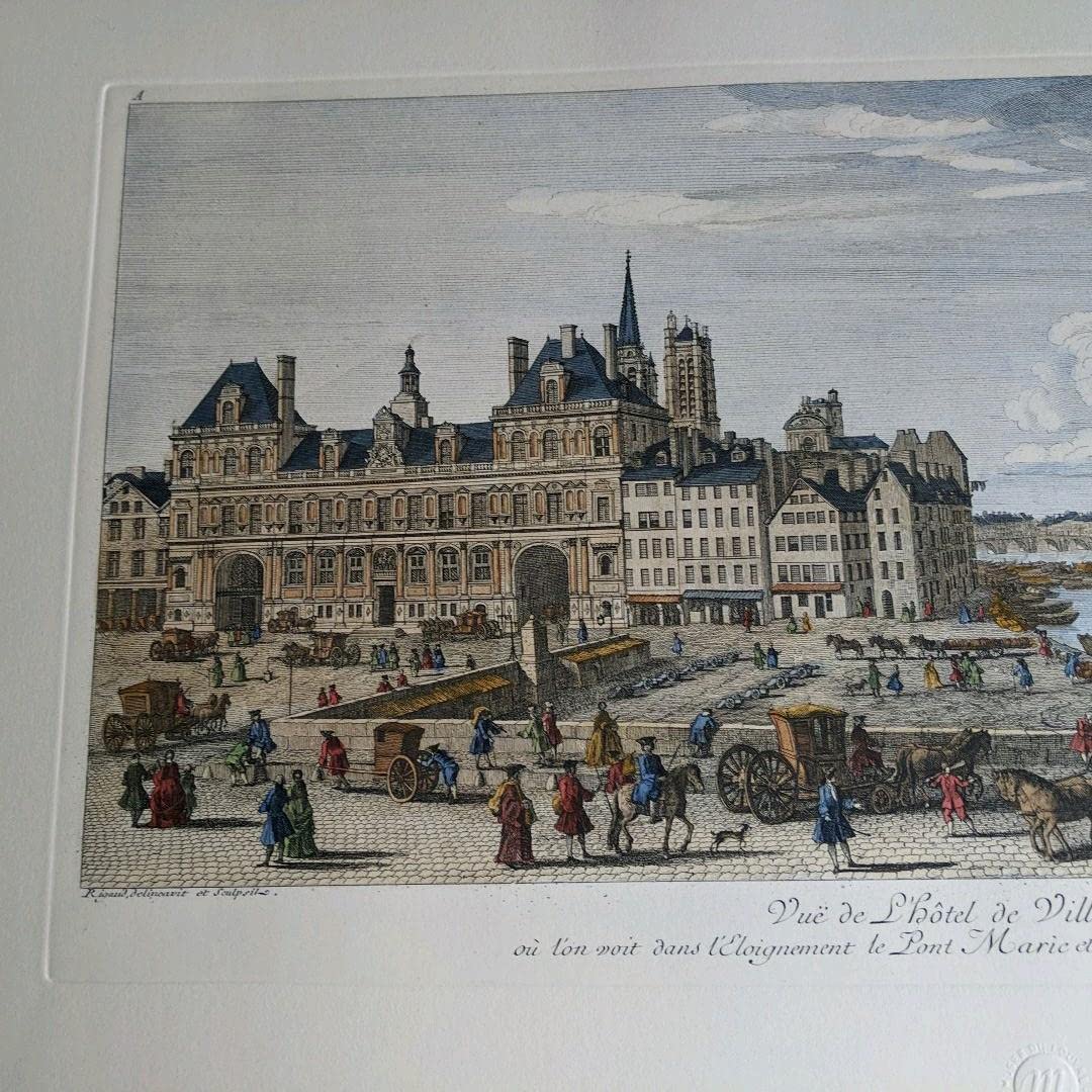 ルーブル美術館で購入 真正リトグラフ（版画）　パリ市庁舎 ルーブル美術館で購入 真正リトグラフ（版画） パリ市庁舎