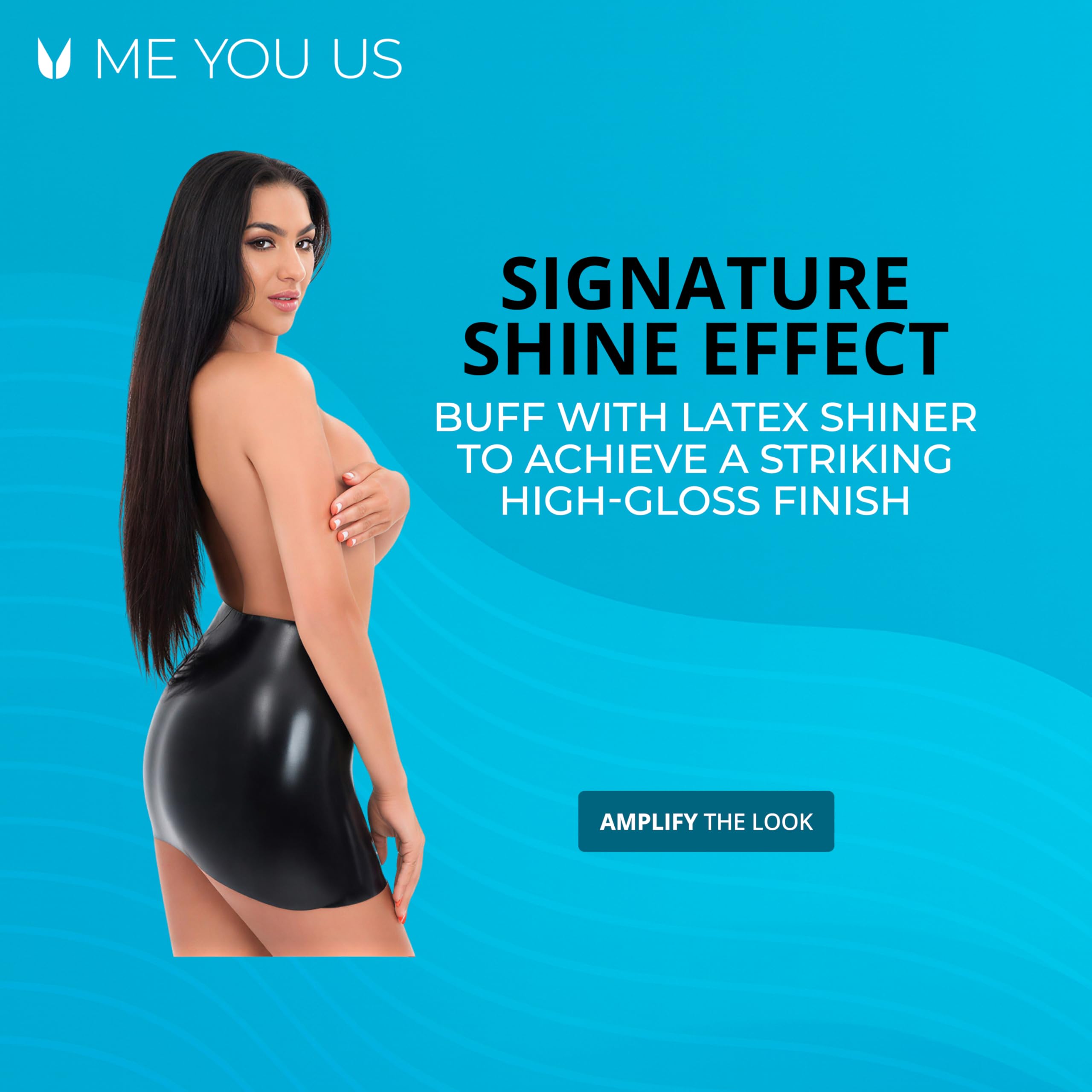 ME YOU US - Mini jupe en latex – Tenue fétiche en latex – Noir (S (36-38))
