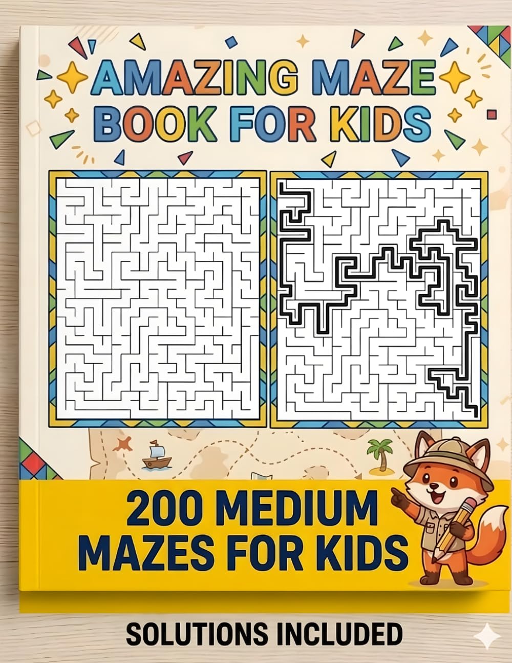 Amazing Maze Book for Kids: 200 Medium Mazes for Kids with Solutions Included (Amazing Maze Collection for Kids)