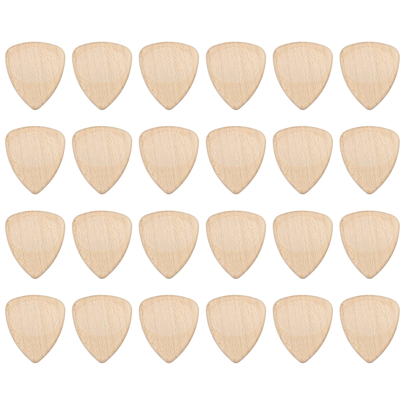 Muiltvoe 24 Pcs Wood Guitar Pick, 3.0mm Ultra Heavy Gauge Pine Wood Groove Shape Guitar Picks for Electric, Acoustic, Bass Guitars, Wood Color