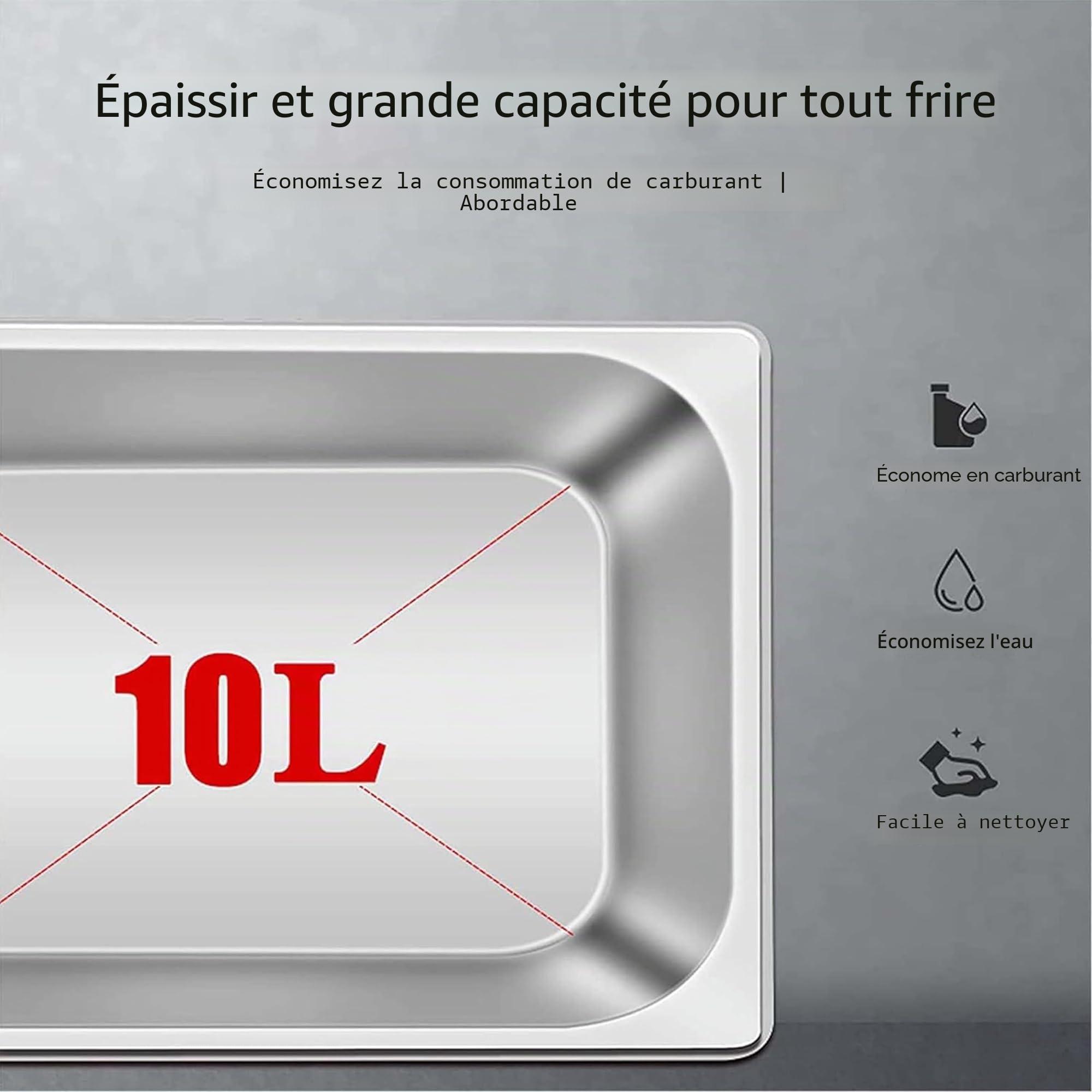 10L/20L/30L Professionnelle Friteuse à Gaz, Deep Fryer Friteuse à Gaz En Acier Inoxydable, Avec Paniers Et Couvercles, Pour Frites Beignets Poisson,Doublecylinder10L+10L