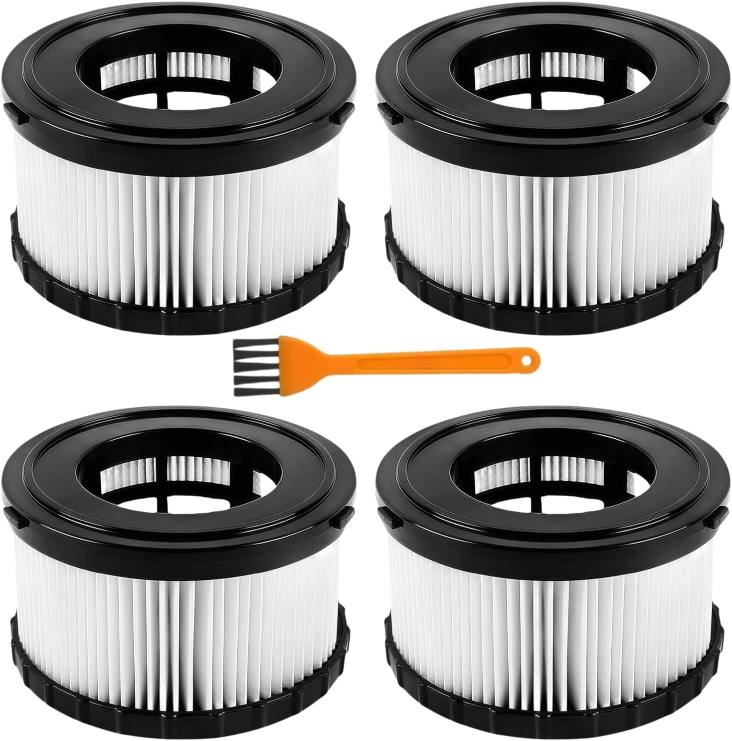 4 Pack DC5151H Replacement HEPA Filter Compatible With D*WALT Wet Dry Vacuum DC515 DCV517 DCV517B-With 2 Cleaning Brushes DC5151H Vacuum HEPA Filters