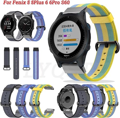 Miniatura 2 de HWGO 22MM Quick Release Nylon Watchband Strap For Garmin Fenix 6X 6 Pro Smartwatch Easyfit Wrist Band Fenix 5X 5 Plus 935 S60 Quatix5