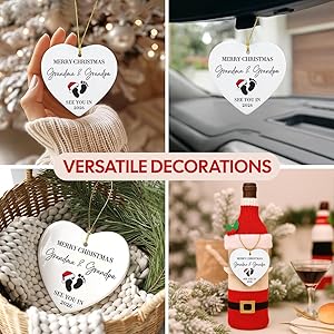 NewEleven First Time Grandparents Gifts - Baby Announcement, Pregnancy Announcement for Grandparents - New Grandma Gifts, Baby Announcements Ideas - Christmas Ornament