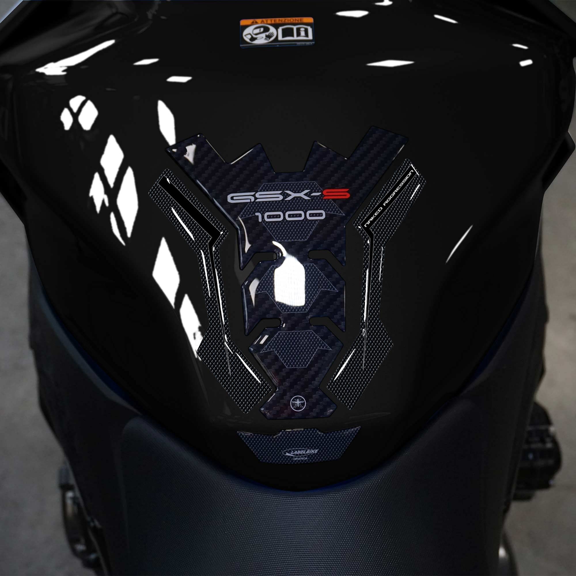 labelbike - Adesivo 3D Moto Paraserbatoio Protezione e Decorazione in Resina compatibile con Suzuki GSX-S 1000 2021