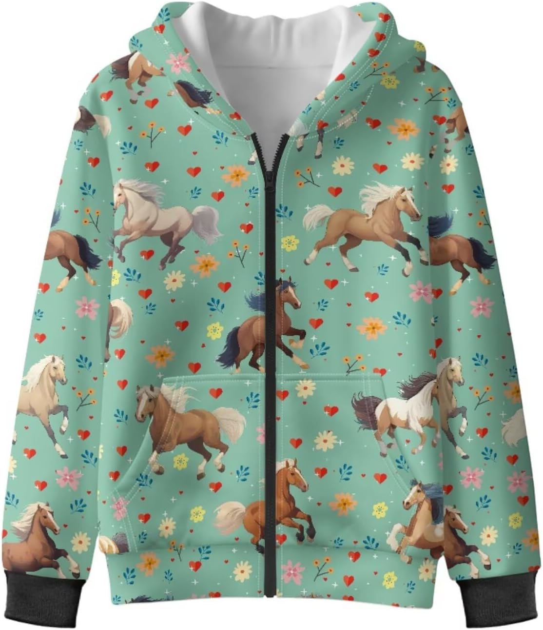 Coldinair Zip Up Hoodies for Girls Toddler Kids Long Sleeve Hooded Sweatshirts for 6-16 Years Athletic Jackets with Pocket