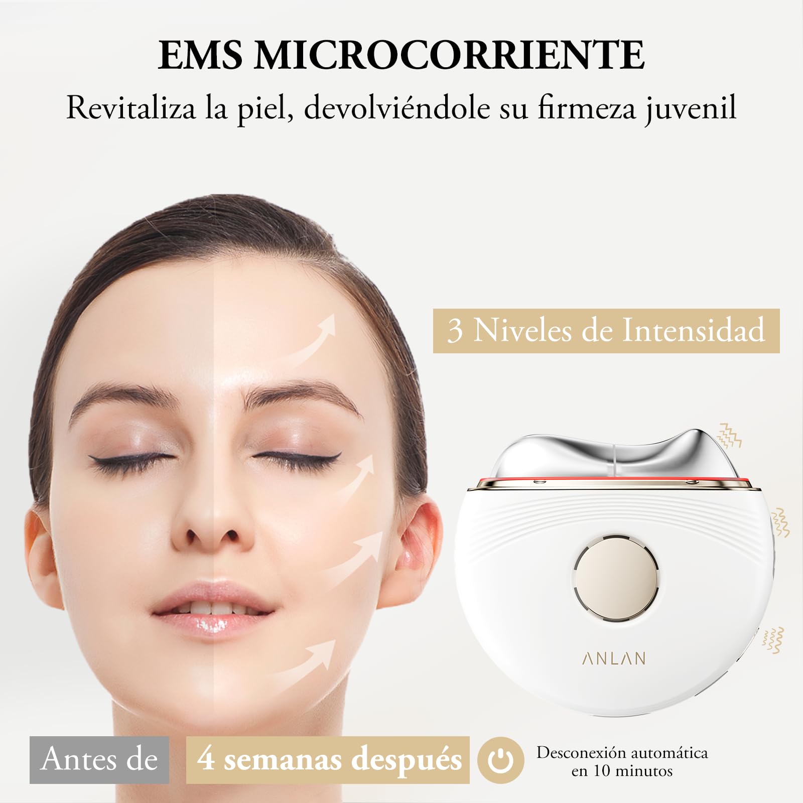 ANLAN Dispositivo Anti Rughe Viso, Massaggio Viso, Dispositivo Massaggio Viso Massaggiatore Viso Apparecchio Lifting Viso e Collo Doppia Mentone Dispositivo