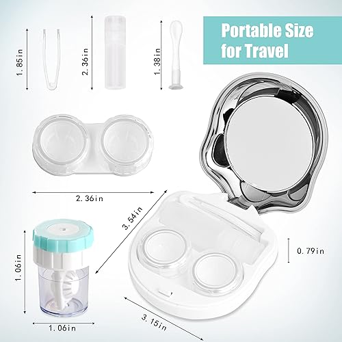 Miniatura 4 de Estuche de Viaje para Lentes de Contacto con Limpiador y Lavadora, Estuche Portátil para Lentes de Contacto con Espejo, Pinzas, Herramienta de