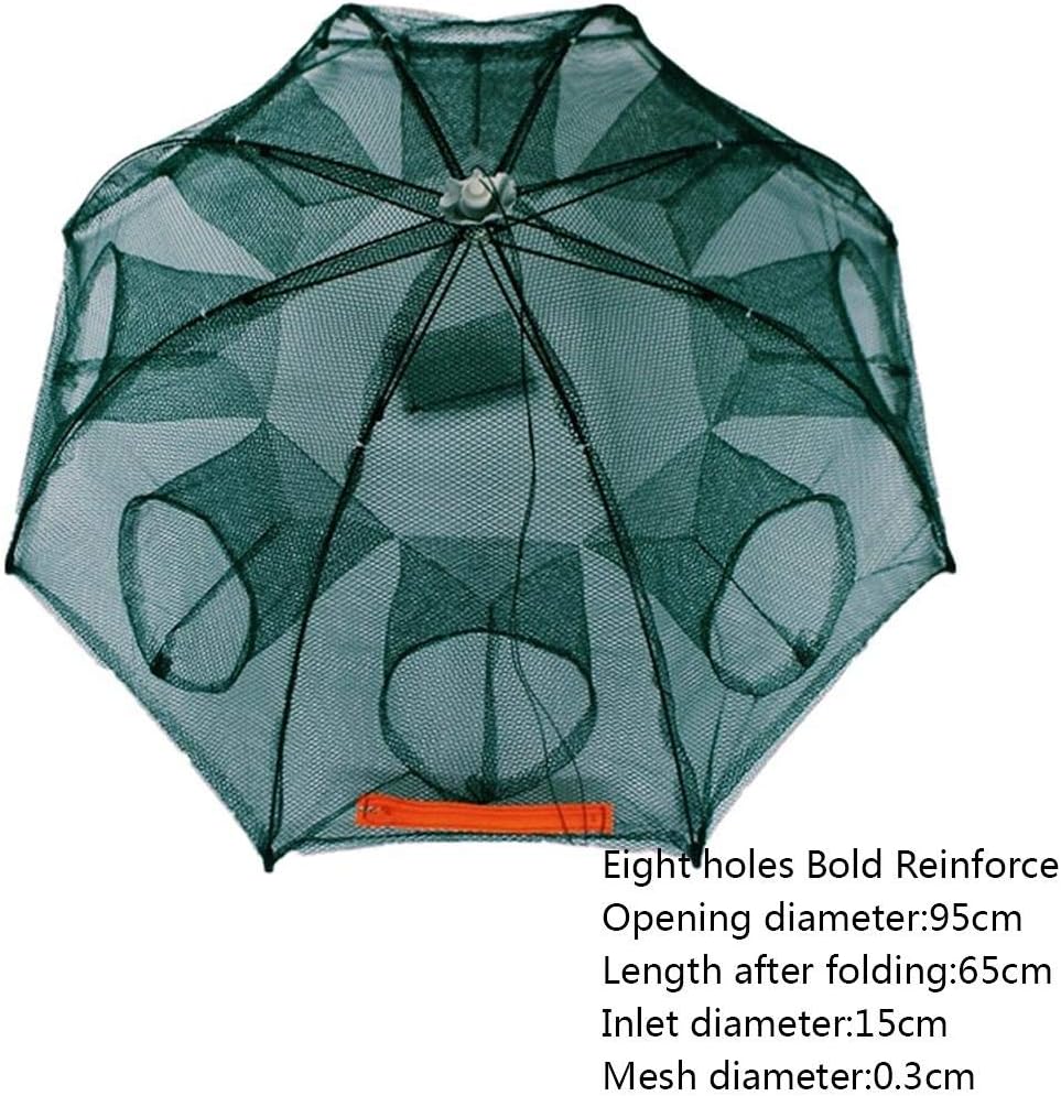Febelle Umbrella Net Fishing Cage 4/6/8/12/16 Hole Automatic Folding Portable Fishing Net Fishing Shrimp Fish Carp Bait Casting Net Trap C