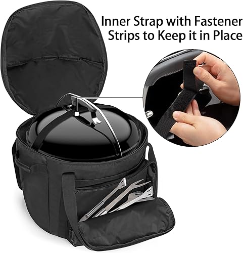 Miniatura 2 de SAMDEW Bolsa de transporte portátil para parrilla compatible con Weber Jumbo Joe de 18 pulgadas, funda de parrilla compatible con parrilla portátil