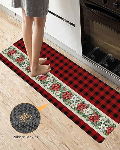 Miniatura 4 de Alfombra de baño de Poinsettia para bañera, antideslizante, de secado rápido y absorbente, tierra de diatomeas, fregadero de ducha para dormitorio,