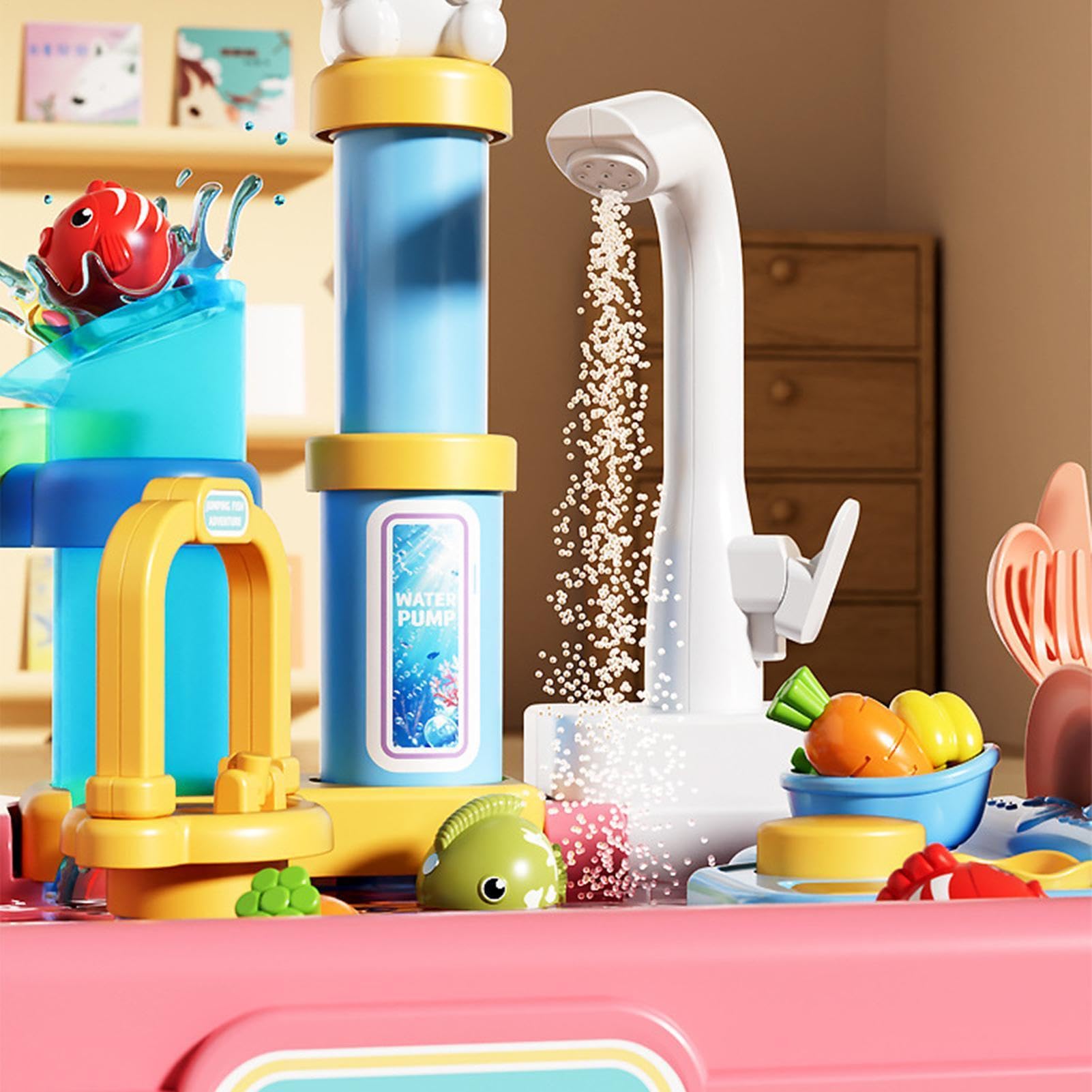 Stolik wodny dla dzieci na zewnątrz Pompka do wody – interaktywna | Stacja Zabaw Wodnych Dla Dziewczynki i Chłopca 4-8 Lat Plac Zabaw Dom Ogród Park Klasa