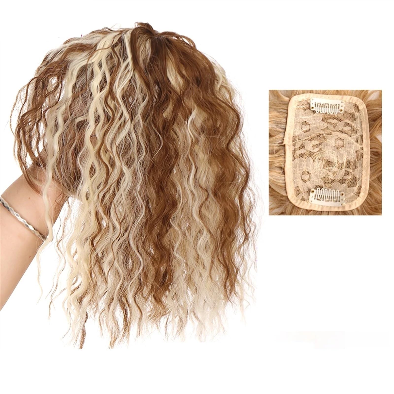 Flequillo Postizo Pelucas onduladas con flequillo Flequillo de pelo de aire 3D Clip de flecos en flequillo Extensiones de cabello Pelucas Piezas de cabello Flequillo Tupés Postizos (Color : BF48-12H6