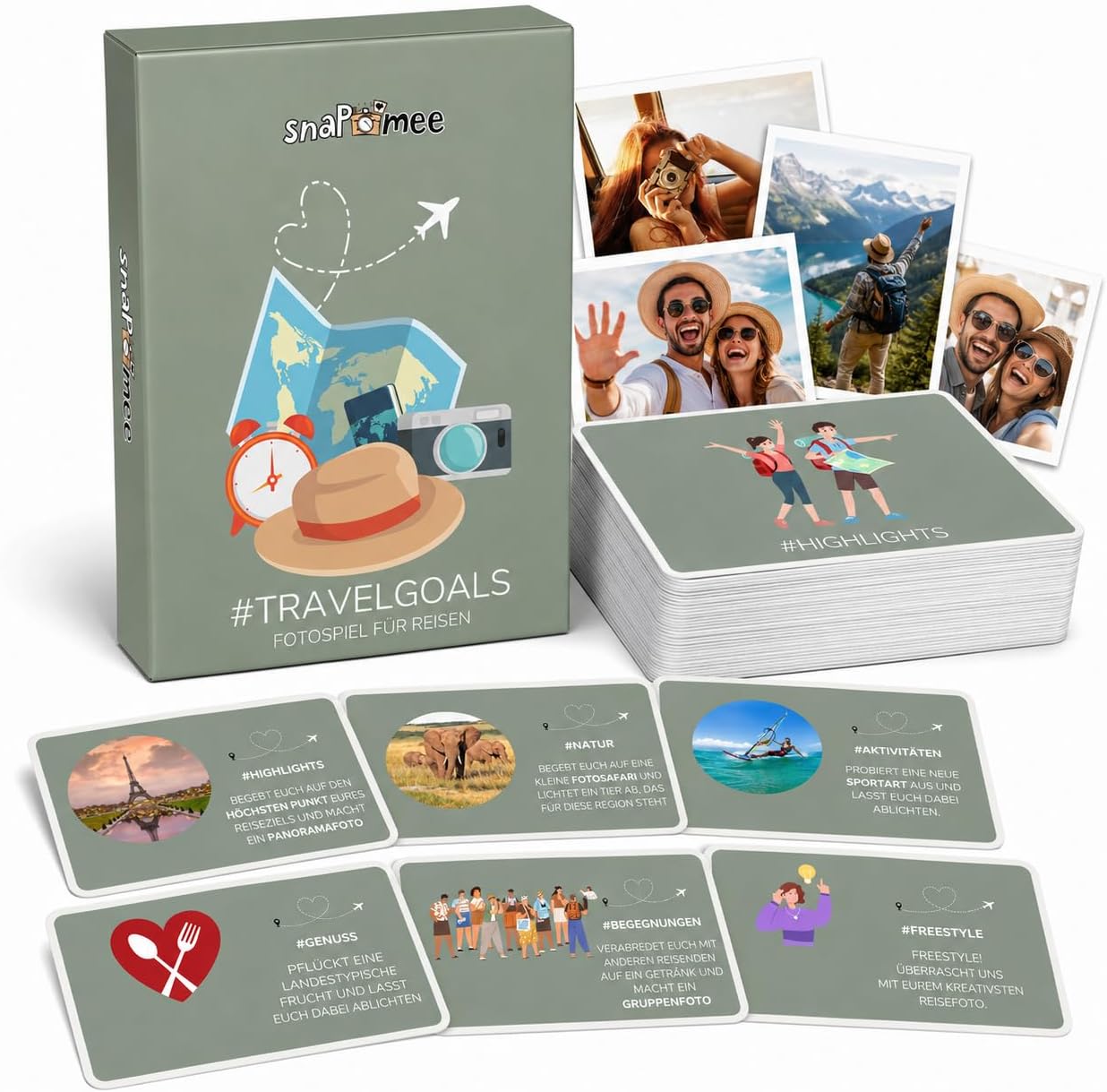Holiday Photo Challenge by snaPmee - 50+4 Photo Tasks - Travelgoals Game for Travel Camping Motorhome - Great Photo Ideas Gift Holiday Couples Family & Co