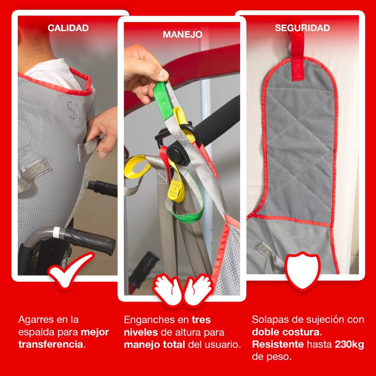 Arnes profesional para gruas, Arnes sedestacion, Arnes para baño, Arnes rejilla, Arnes grua, Arnes 230 kg (sms arnes sed 1)