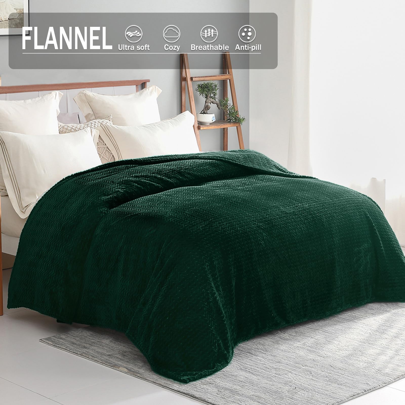 Exclusivo Mezcla King Size Fleece Blanket for Bed 230x265 CM Cozy Lightweight Blankets for All Season Decorative Giftable Fuzzy Plush Wave Textured Suitable for Women Men - Image 3