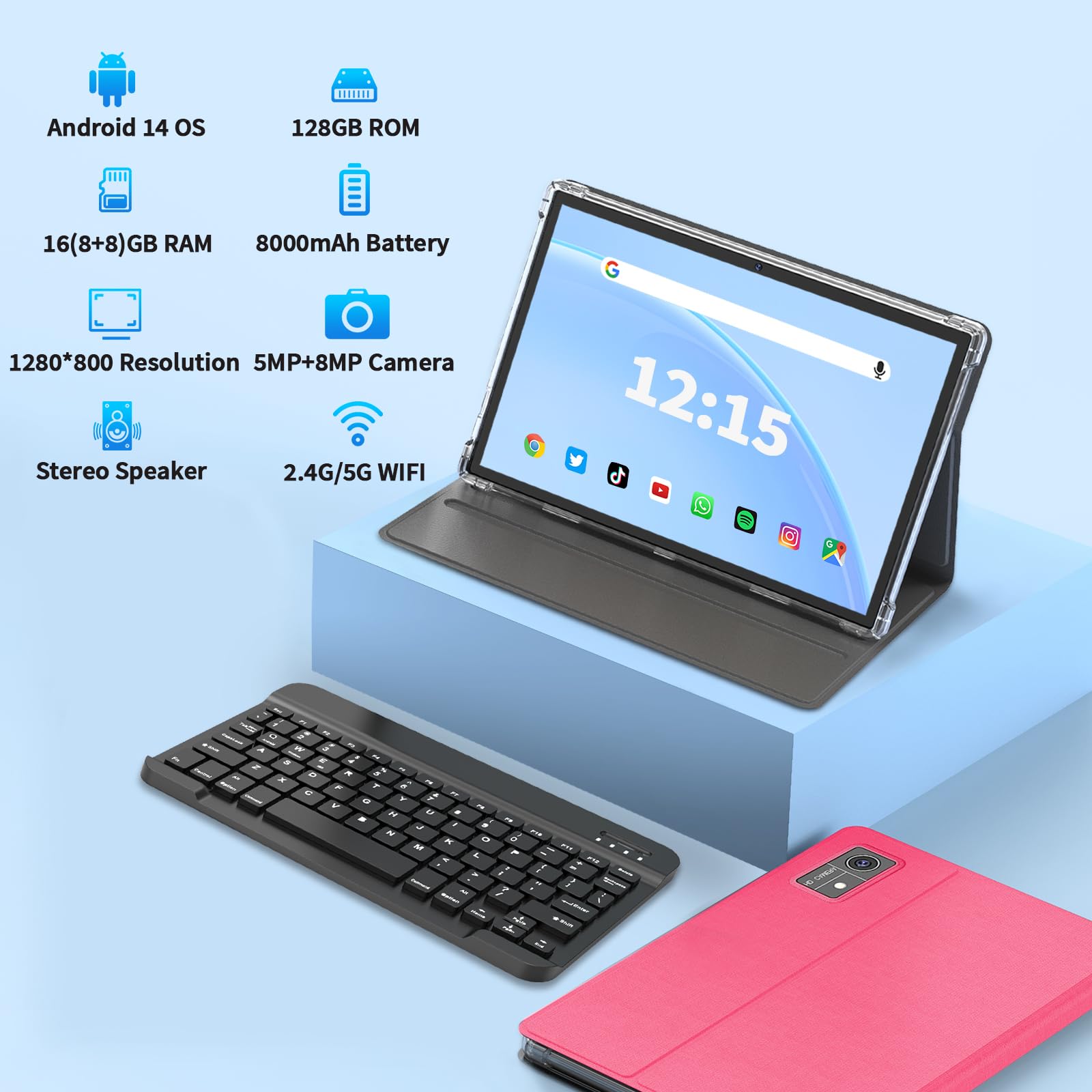 タブレット 10.1インチ Wi-Fi Android14 12GB+128GB Android14 タブレット PC 本体 10インチ 12GB+64GB+1TB-TF拡張