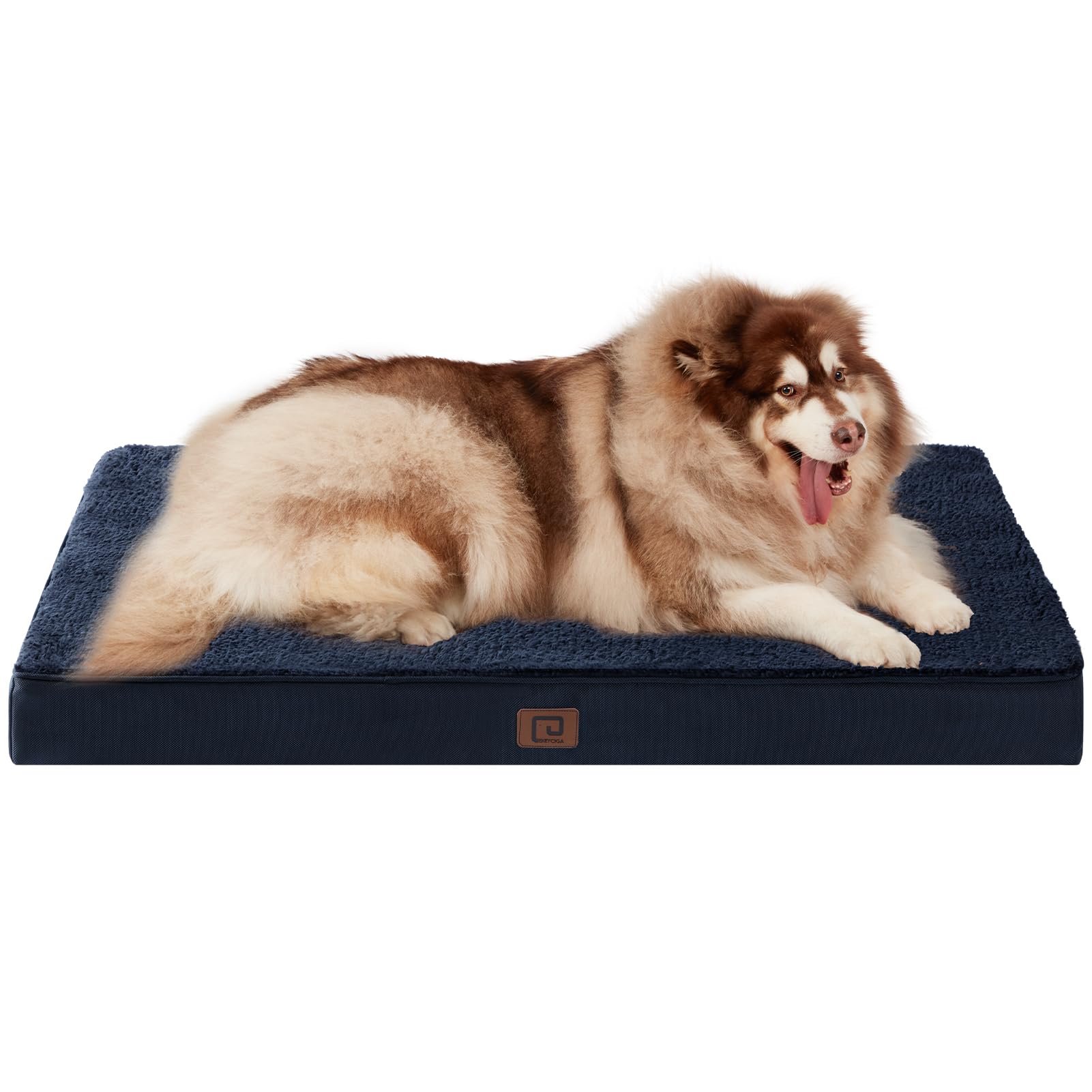 EHEYCIGA Cuccia Cane Interno Taglia Grande XXL, (120L x 74W cm) Ortopedica Cuscino per Cani, Cuscino Cane Sfoderabile e Lavabile, Ortopedico Lettino per Cani, Orthopedic Dog Bed, Blu Navy