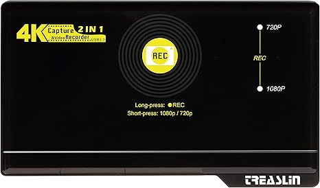 Treaslin キャプチャーボード Pc不要 Hdmi録画機 Obs録画と配信 ゲーム 実況 Usbメモリ Hdd保存 Ps4 Xbox Switch用 Youtube Twitch生放送 ゲームキャプチャーボード録画 実況 配信 ライブ会議用 Hsv3261