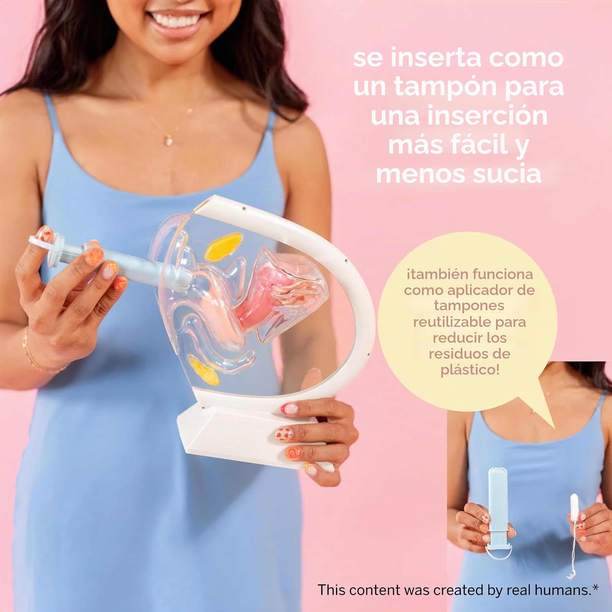 Paquete de 2 discos menstruales y aplicador, sin metales ni toxinas, 100% silicona de grado médico, disco de período reutilizable más suave, se inserta y se retira como un tampón, capacidad de 3 y 7