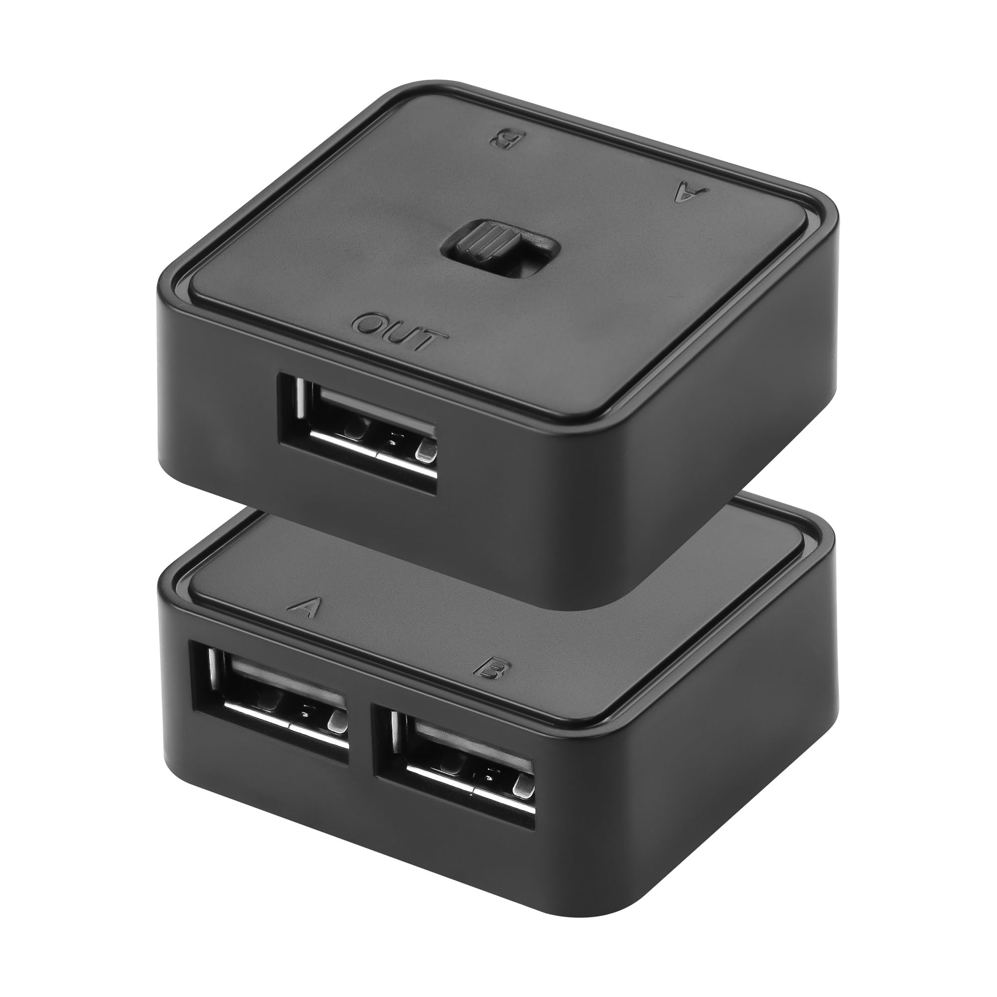 CERRXIAN 2PCS USB 2.0 Switch 1 in 2 Out,Bi-Directional USB Switch 2 Computer teilen Sich 1 Gerät für Drucker,Scanner,Tastatur