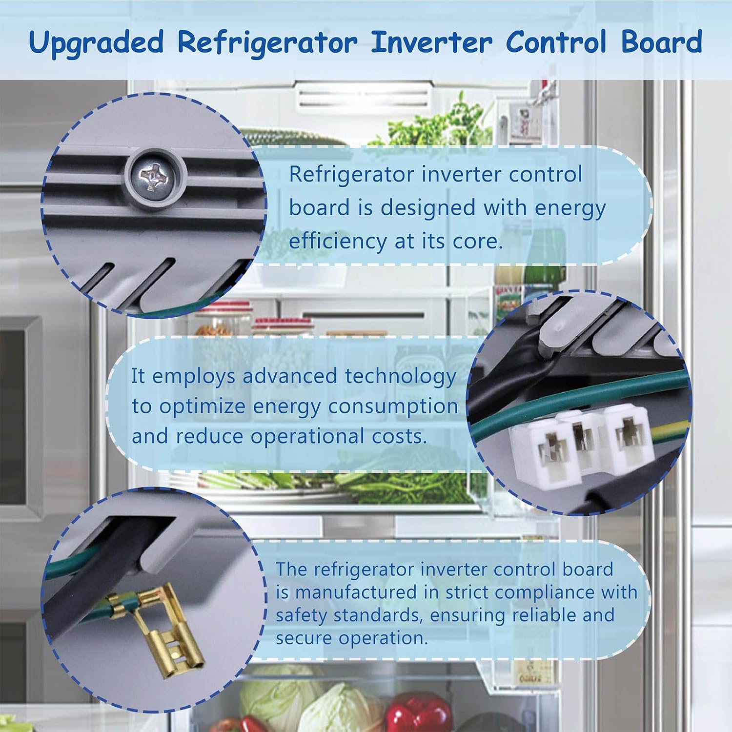 Upgraded Refrigerator Inverter Control Board VCC3 1156 M4 F 9B (3.3A Output) Compatible with Some Whirlpool GE Bosch KitchenAid Refrigerator Models Replaces W10710090,W10154805,W10893917,WR55X10490