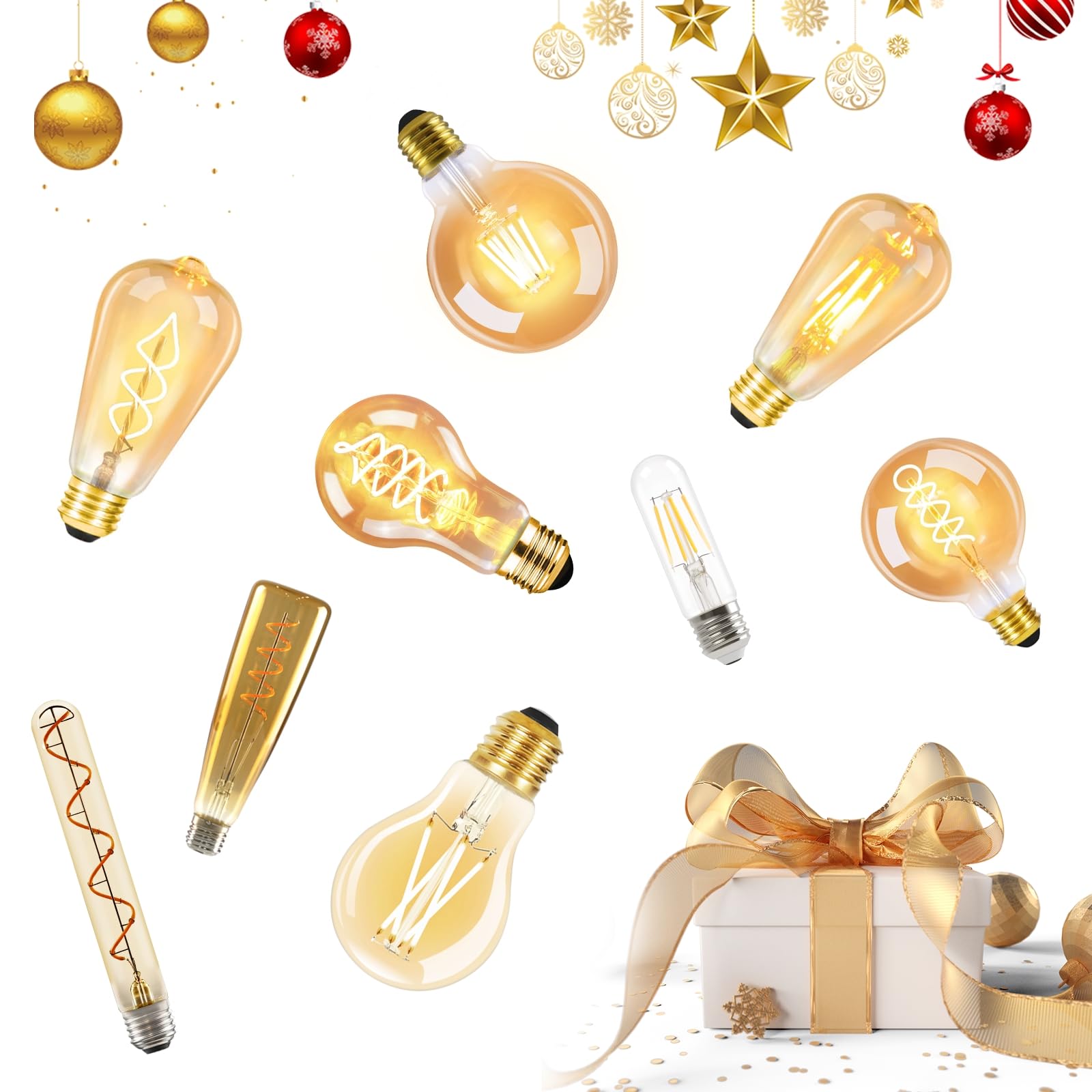 GBLY 30 Stück LED Glühbirne E27 Vintage Lampe Leuchtmittel 2700K 4W | Edison Glühlampe Warmweiß Filament Retro Birne Glas Antike Energiesparlampe für Haus Hotel Café Bar