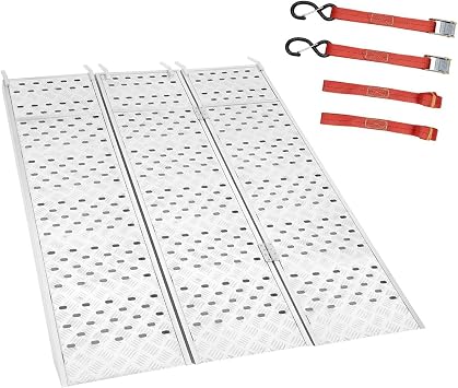 1PC 77'' x 54''Loading Ramp, 1500 Lbs Capacity Folding Ramp Aluminum