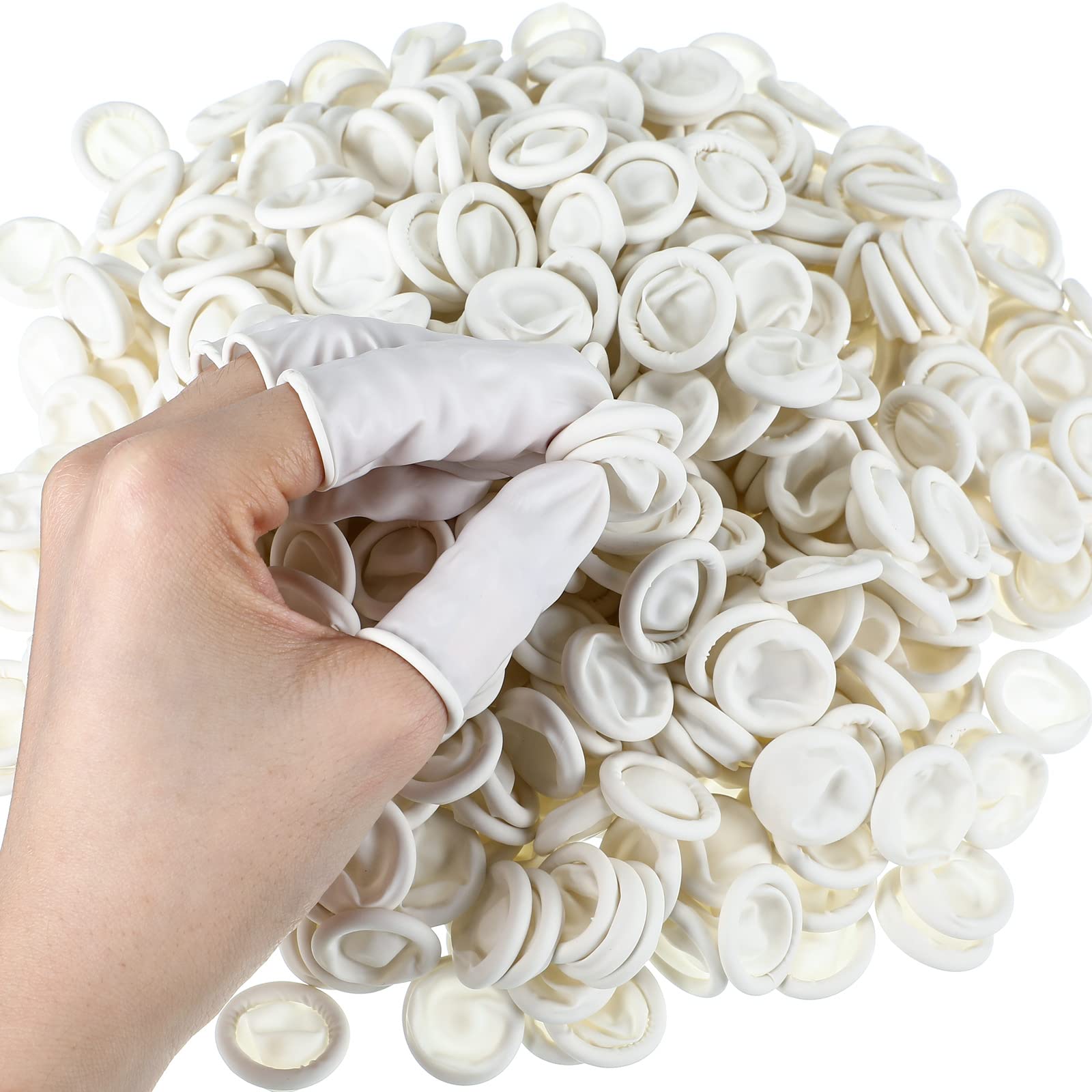 1600 Pcs Latex Finger Cots, Disposable Medium Fingertip Protector Gloves White Finger Covers for Industrial, Beauty, Pet and More, Medium