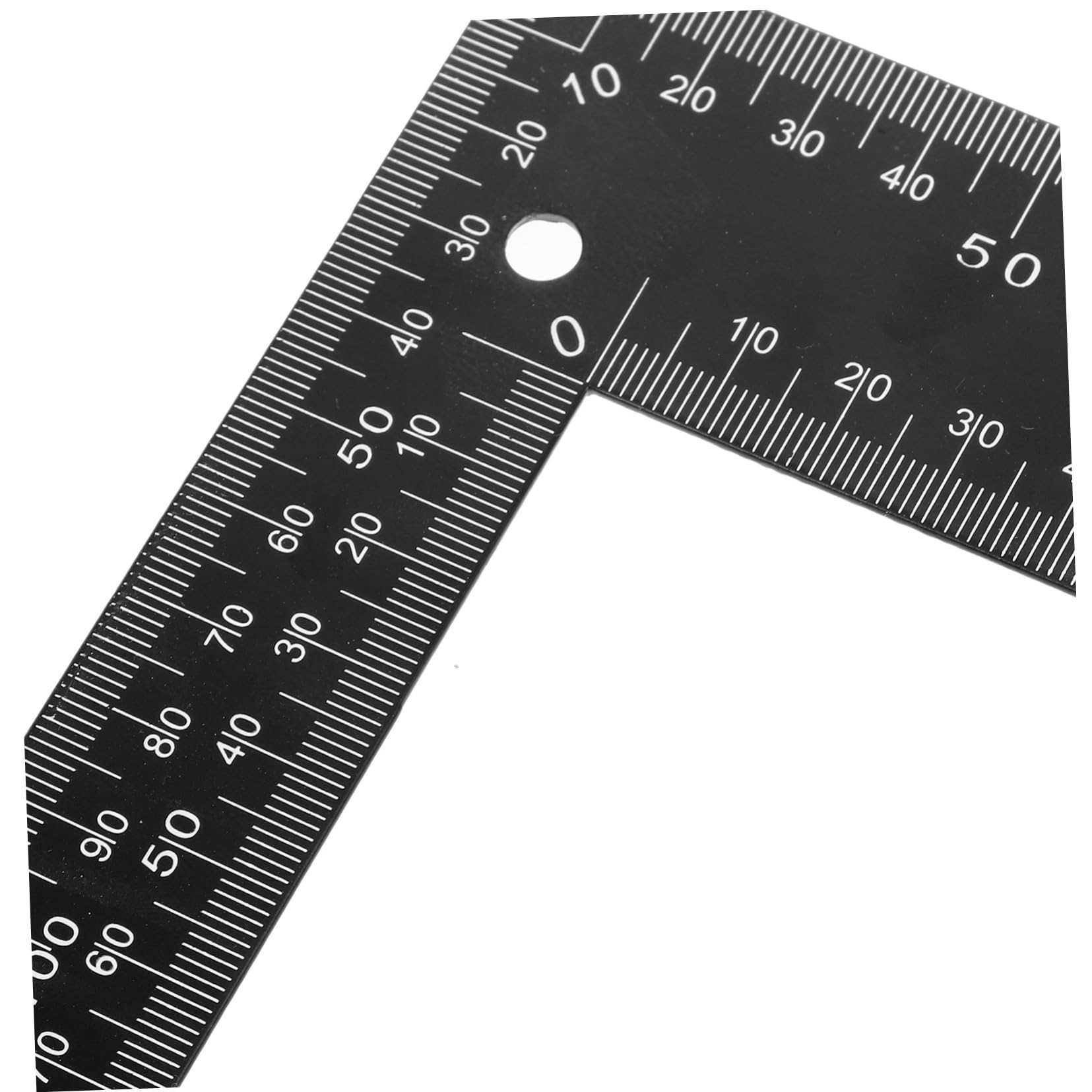 Housoutil Leather Square Ruler Black Steel for Woodworkers Carpenters and Drafting Compact Size