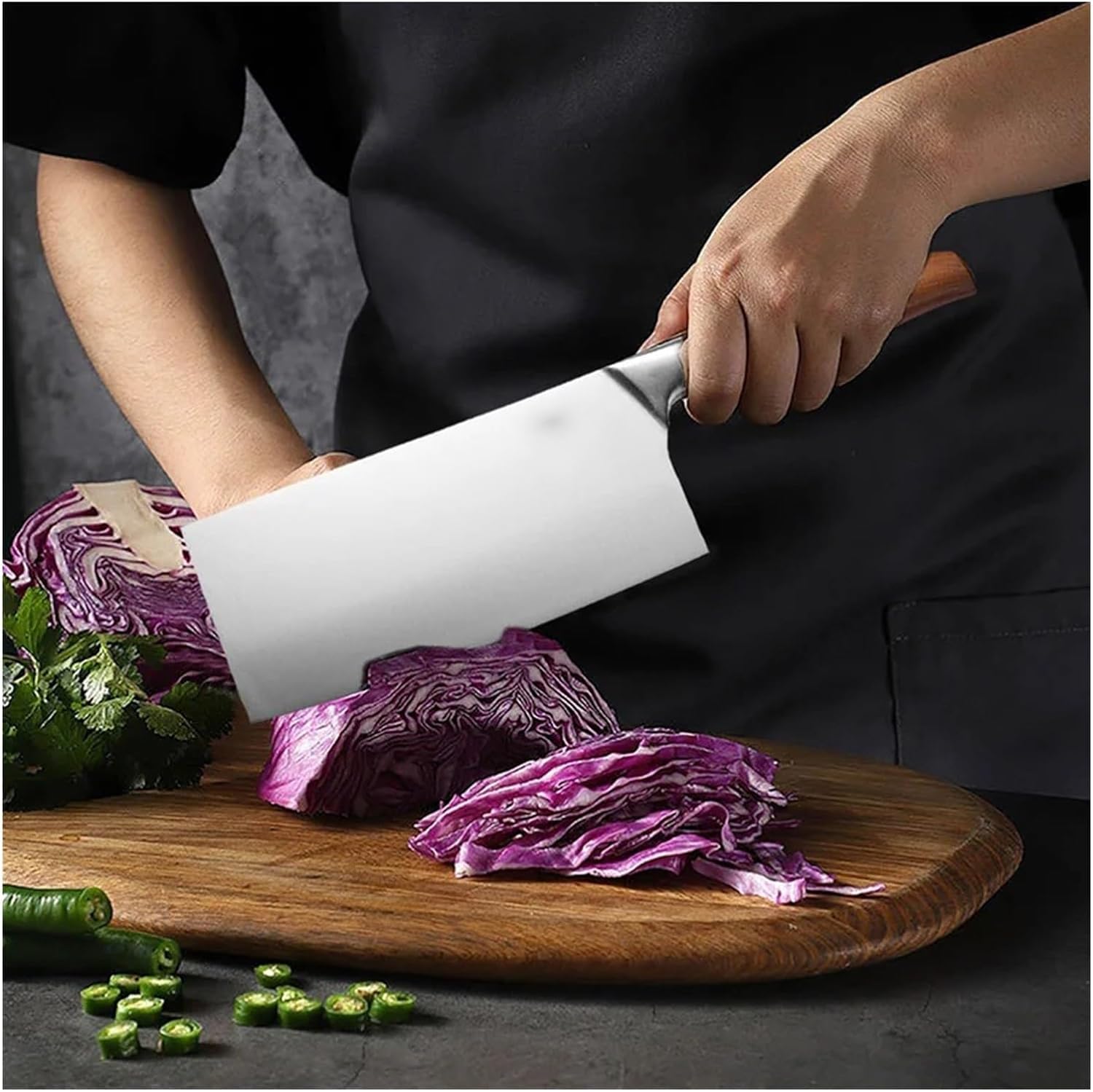 zunsy Kitchen Knives for Slicing, Cutting, Dicing & Chopping Vegetable, Seafood Perfect Paring, Chopping, Precision Meat Carving Knife,Stainless Steel(Pack of 2) 3