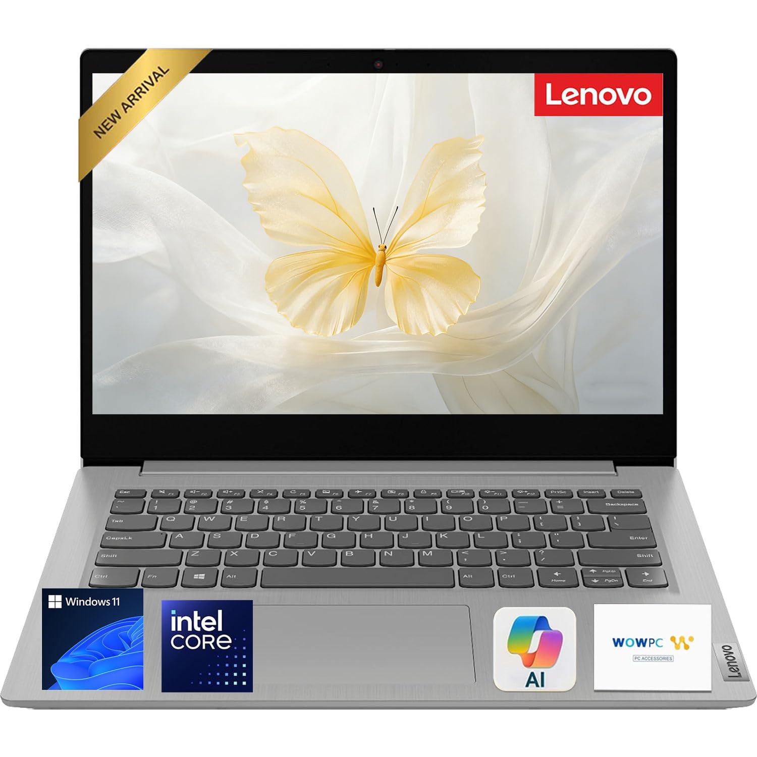 Lenovo 14" Laptop • Intel 4 Cores Processor • 4GB DDR4RAM • 640GB Storage (128GB SSD + 512GB Portable Drive) • Intel UHD Graphics • Wi-Fi 5 • HDMI • Long Battery Life • Win 11 • WOWPC 3-in-1 Bundle