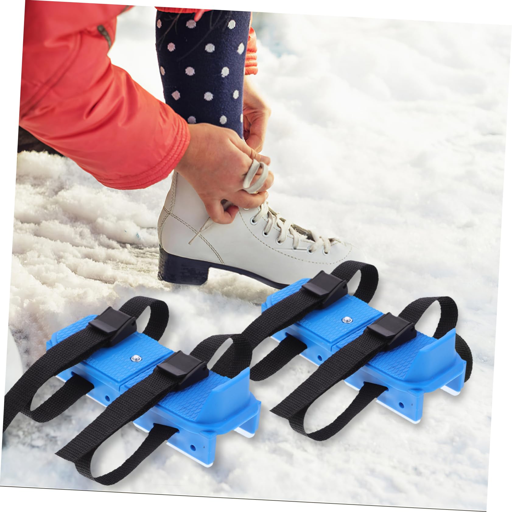 Kisangel 1paio Regolabili per con Scivolo e Cinturino Protezione Antifallimento Skates per Principianti Invernali all