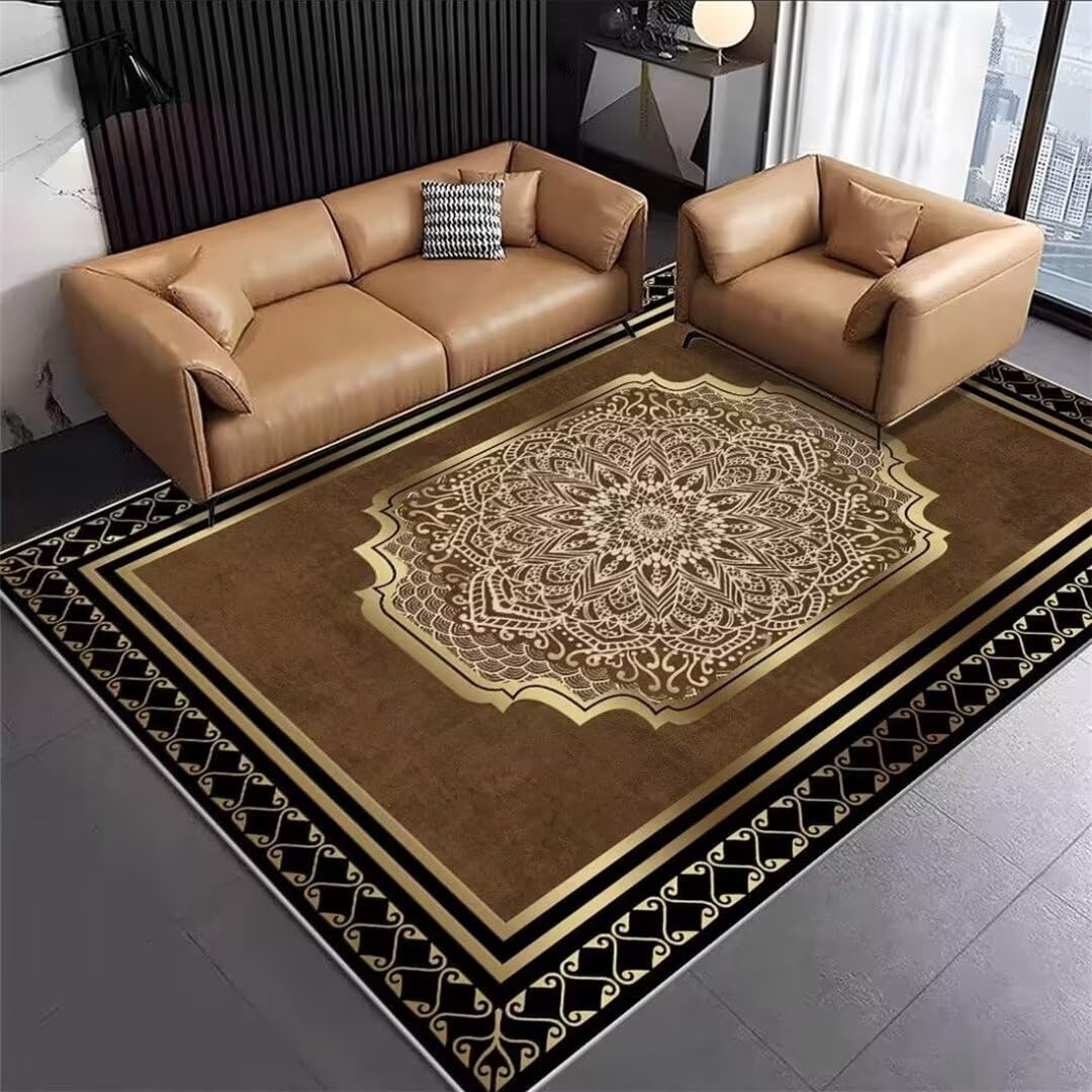 Déco chambre adulte et salon chaleureux avec le tapis floral noir 90x160cm