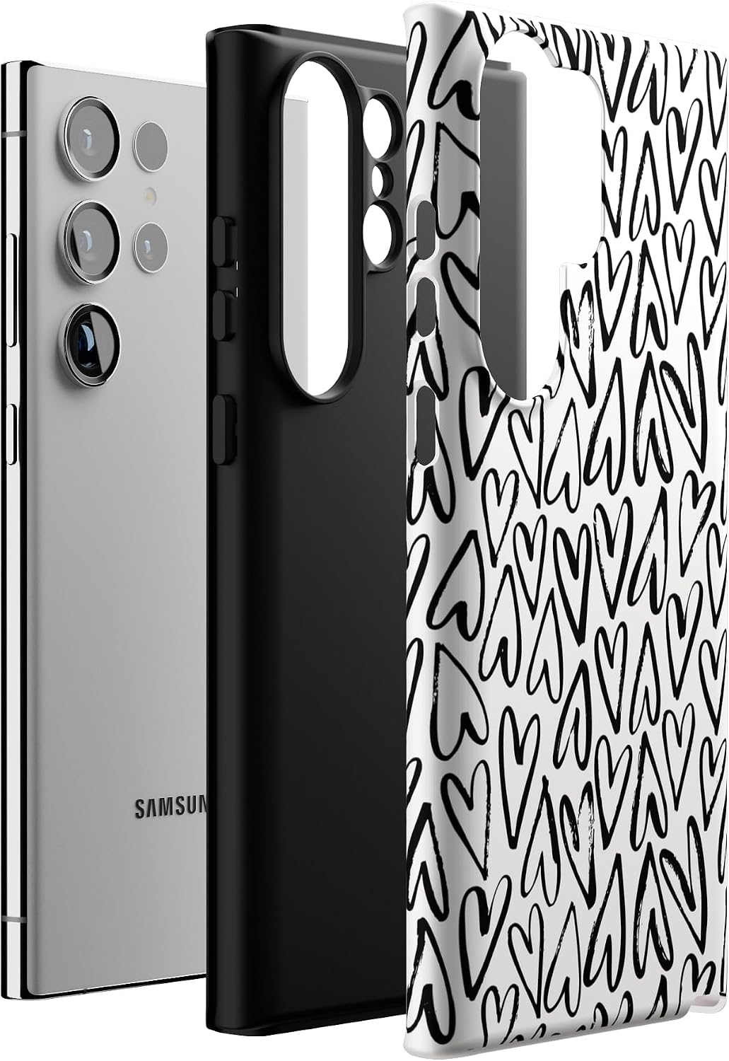 Casely Galaxy S23 Ultra Case | Heart Throb | Endless Hearts | Essential Slim Dual-Layer Protective Design