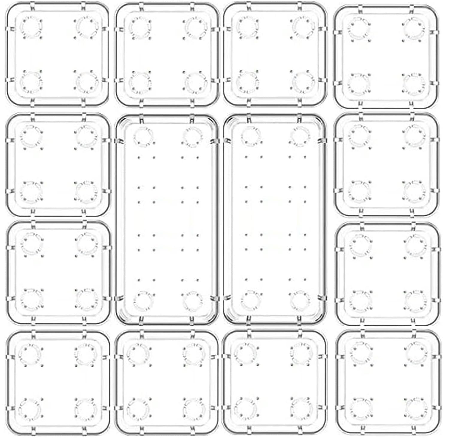 Kepzell 14 Pcs Unbreakable Desk Drawer Organizer Trays Storage Tray for Makeup, Jewelries, Utensils in Bedroom Dresser, Office and Kitchen (Model A-12 B-2) (B0CP9YJMFQ) Amazon Price History, Amazon Price Tracker