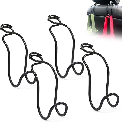 Idefair Gancho de coche para bolsos y bolsas, paquete de 4 ganchos para reposacabezas para asiento trasero de almacenamiento para camión (4 x tamaño