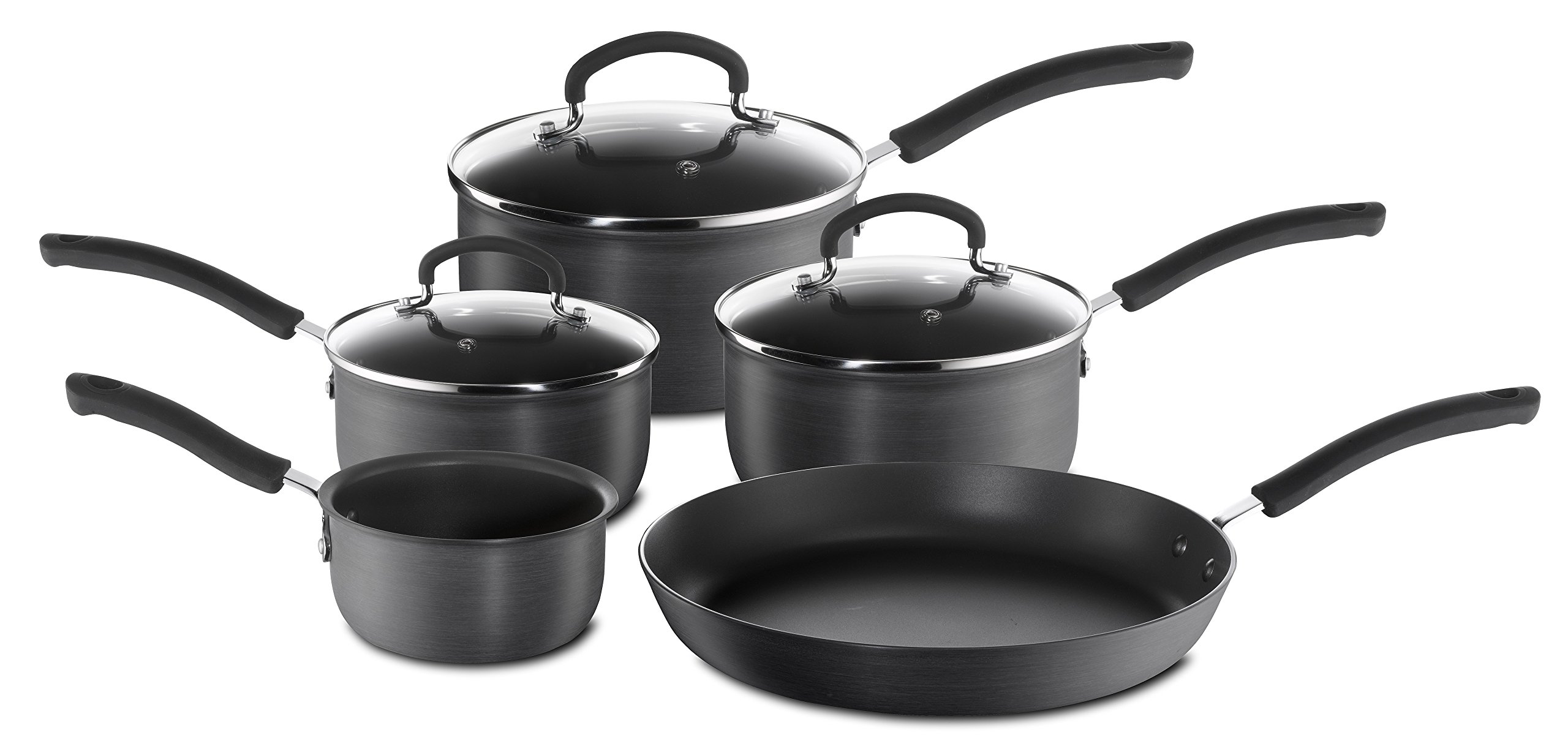 Tefal Inspire Hard Anodised Non-stick Cookware Set, 5 Pieces - Grey