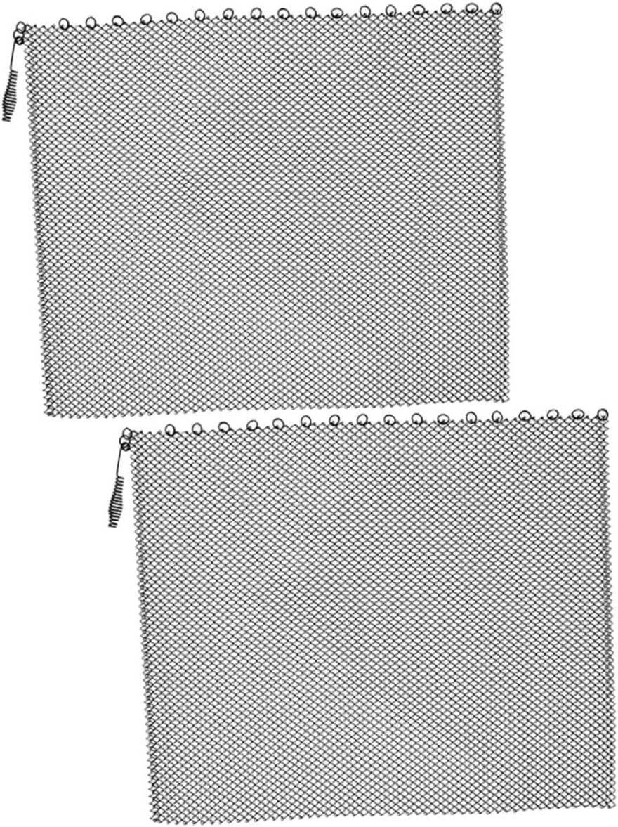 Alipis 2Pcs Fireplace Screen Curtains Mesh Panels with Handles Hearth Sparks Guard Easy Installation for Fireplaces Protects Carpet Floors