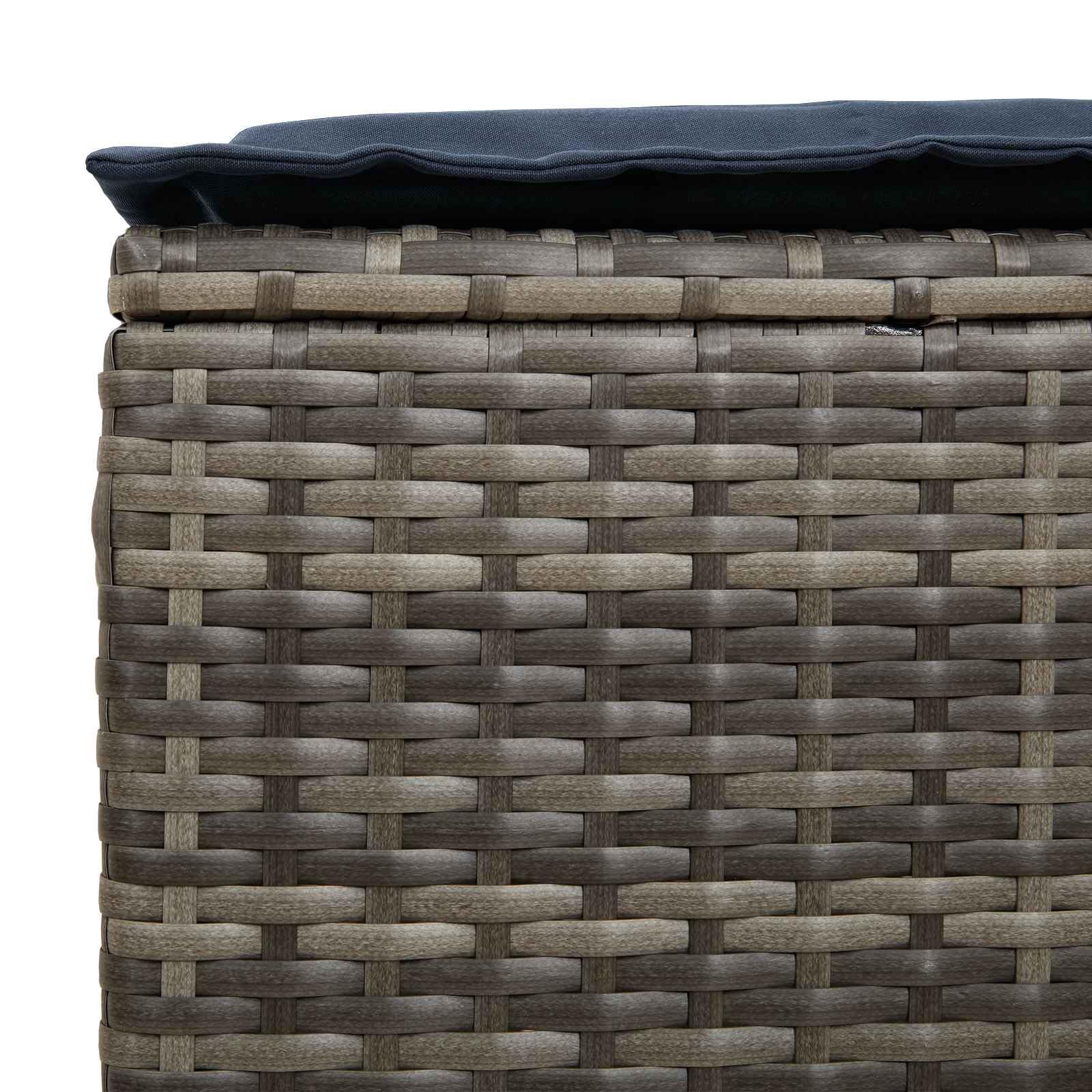 vidaXL Poggiapiedi da Giardino 2 Pezzo Grigio e Blu Navy Rattan in PE, Sgabello moderno in rattan, poggiapiedi compatto, arredo da giardino, accessorio per patio, uso interno, sedia versatile
