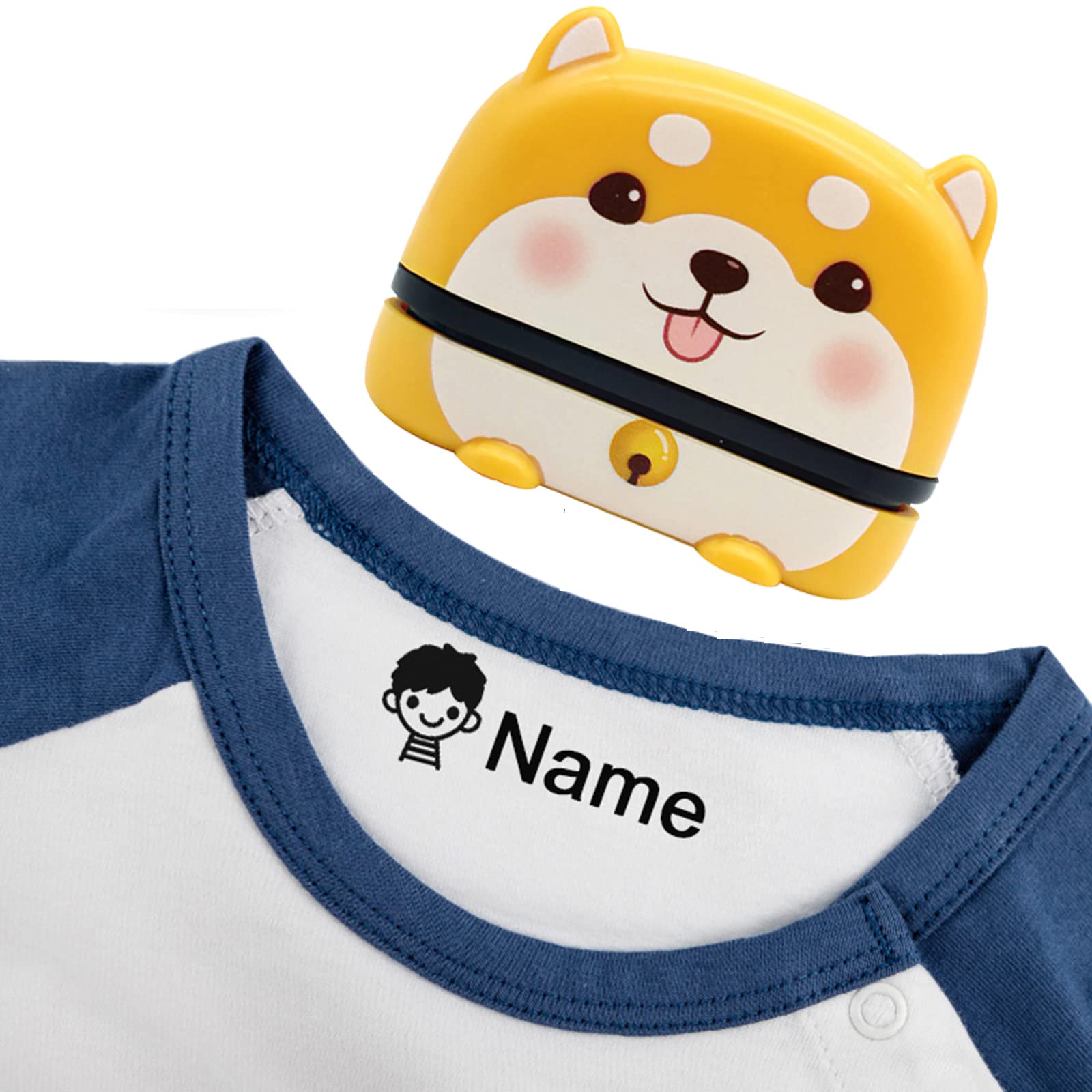Clothing Stamp Name Stamp for Clothes Kids Kiddo Space Stamp The Kiddo Space Stamp Clothing Name Stamp Customized Name Stamp (BZ010 Yellow,1pcs)
