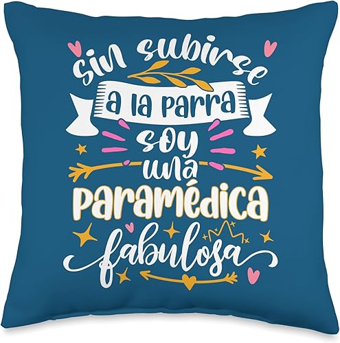 Paramédica Fabulosa Divertido Mujer Enfermera de Ambulancia - Almohada (16 x 16 pulgadas), multicolor