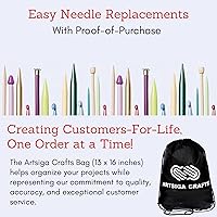 Vista 2 de Lykke Driftwood - Juego de agujas de tejer de un solo punto para bebé, DK, peinado, grueso, hilo súper grueso, madera de abedul con estuche gris DM