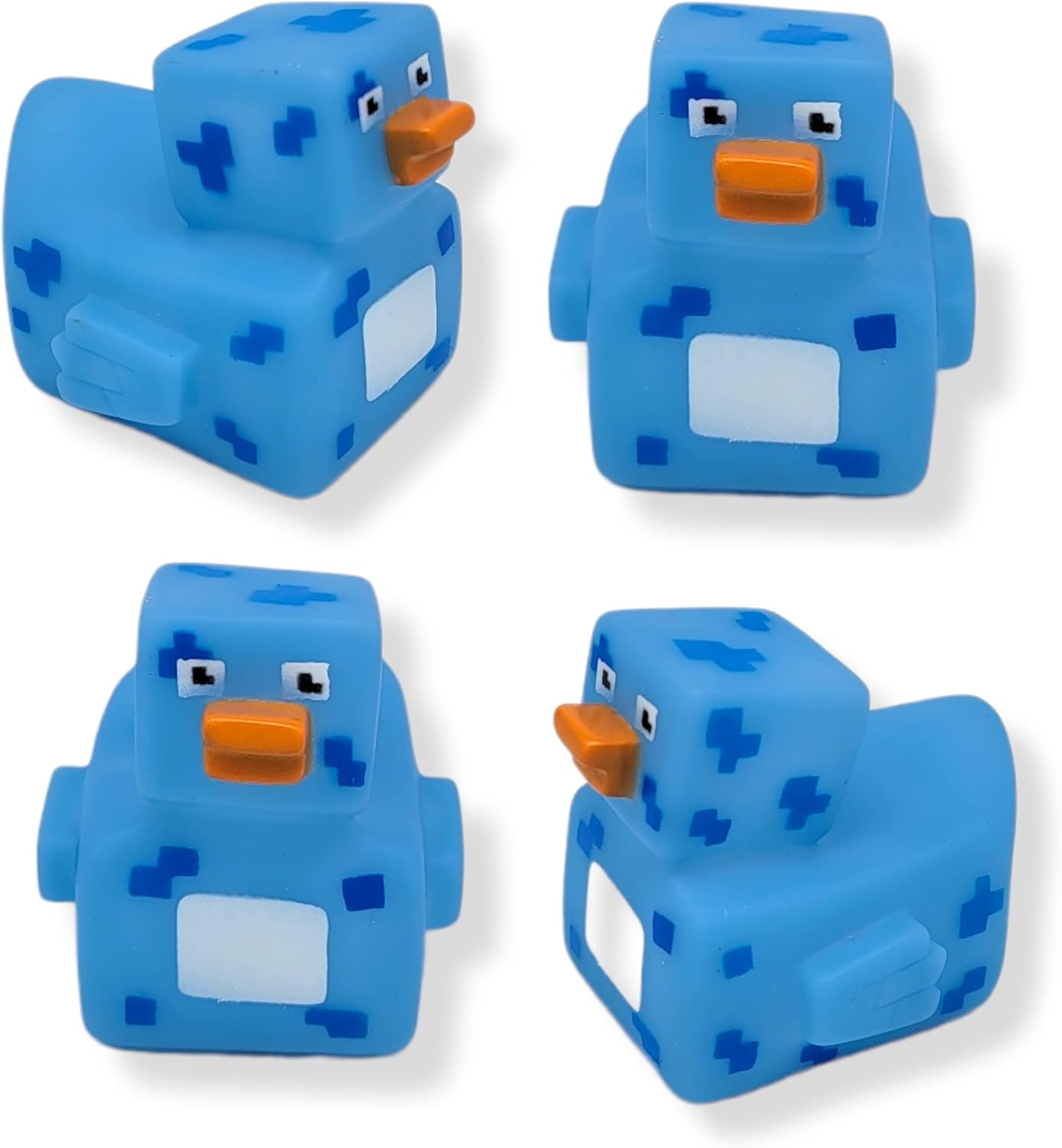 Cool Rubber Ducks (2") Standard Size. (12 Pack) Cute Duck Bath Tub Pool Toys. (Pixelated Robot Rubber Ducks)