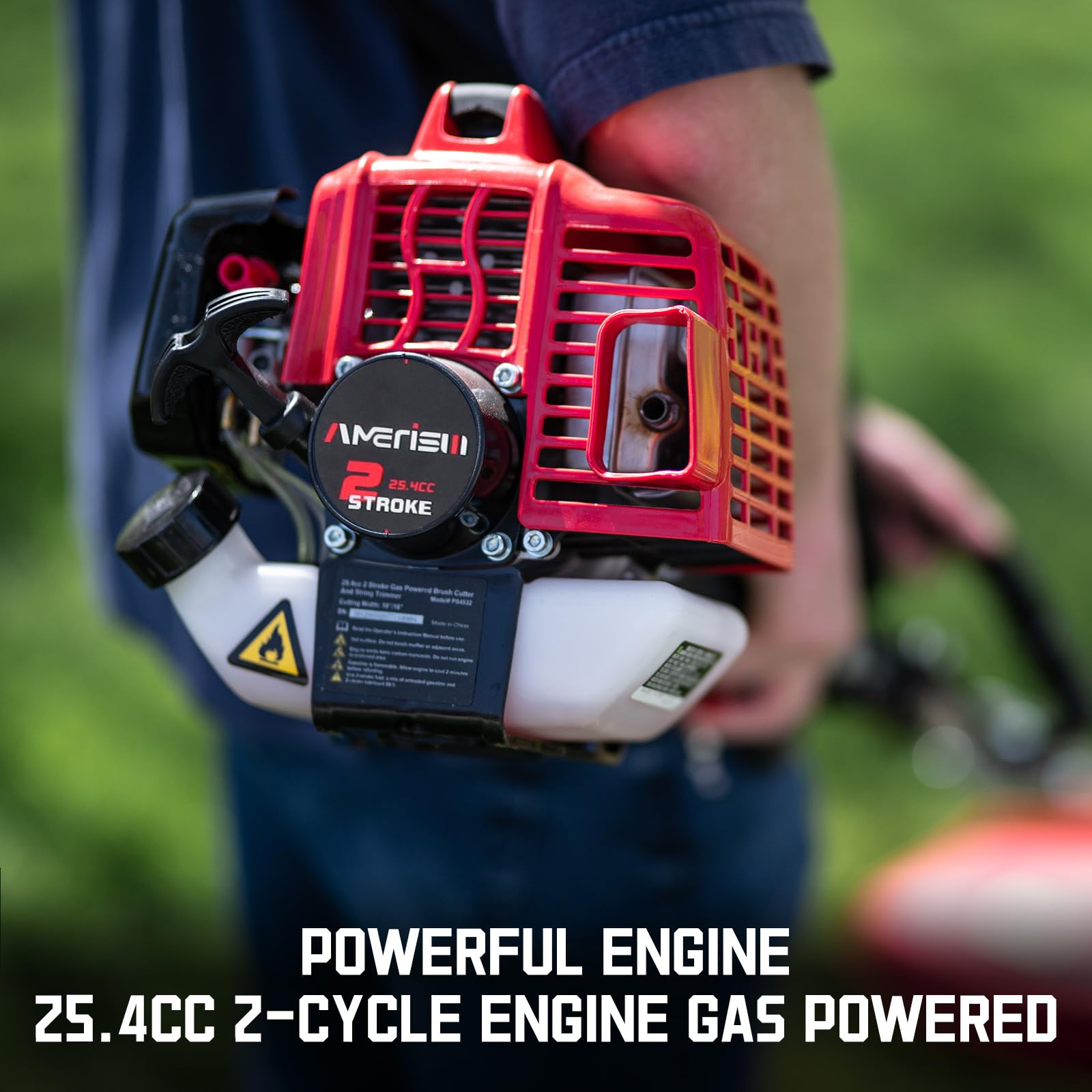 AMERISUN 25.4cc Gas Weed Wacker, 3-in-1 String Trimmer/Edger 16-Inch, 10-Inch Brush Cutter for Garden Edging & Lawn Care