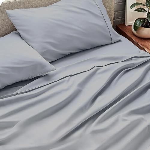 Miniatura 4 de GOKOCO Juego de sábanas suaves de lujo de 4 piezas de 800 hilos, 100% algodón egipcio, tamaño King, tejido de satén súper suave, se ajusta a